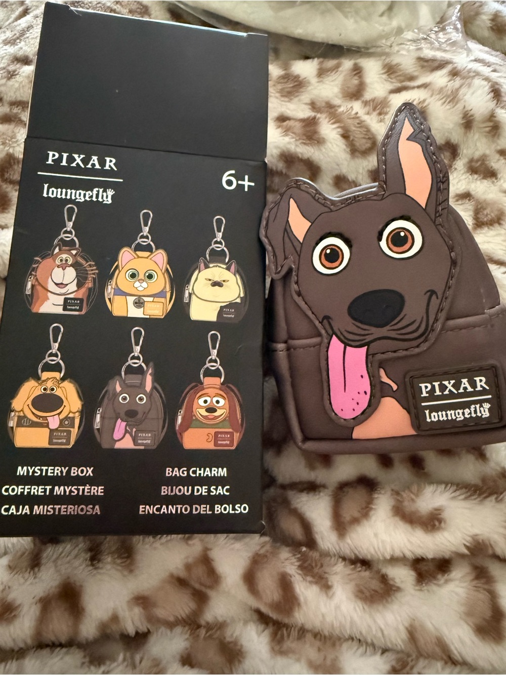 Loungefly Pixar Dante Brown and Pink Dog Bag Charm